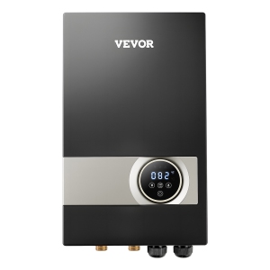 VEVOR 27kW Tankless Electric Water Heater, Instant Hot Water Heater Under Sink, On Demand for Kitchen, Office with LCD Touch Screen, Child Security Lock ,Space-Saving, 240V Black