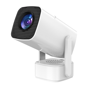 Mini 720P portable projector, home bedroom outdoor camping projector, electric focus, support 4K video - white