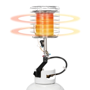 VEVOR 42000 BTU Propane Tank Top Heater, Rapid Heating 360-Degree Infrared Radiant Tank Top Gas Heater, Stepless Temperature Adjustment for Ice Fishing/ Hunting/Outdoor Work