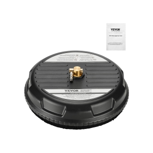 VEVOR 15" Pressure Washer Surface Cleaner, Plastic Attachments with 4-Wheel, 4000 Max PSI, 1/4 Quick Connector, 2 Spray Nozzles, for Driveways, Sidewalks, Patios, Decks, Black