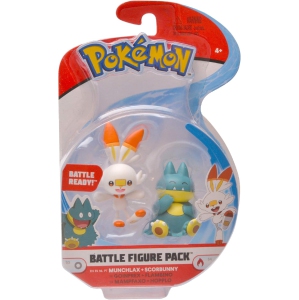 Pokemon 2 Inch Action Figure Battle Figure Pack - Munchlax and Scorbunny