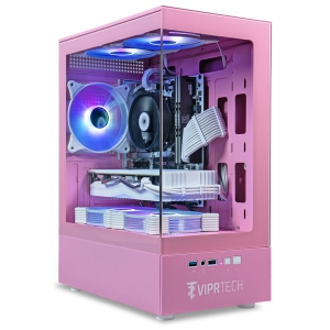 ViprTech Stryker 1.0 Gaming PC - AMD Ryzen 7 (4.1GHz Turbo), AMD RX 580 8GB, 16GB DDR4, 512GB SSD, WiFi BT, Win 11 Pro, Desktop Computer Prebuilt, Icon Pink