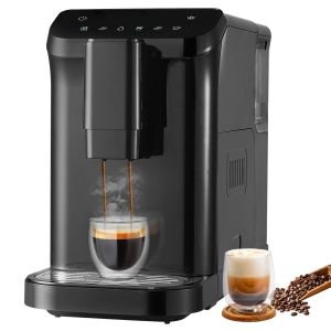 VEVOR 15-Bar Automatic Espresso Machine - Built-In Grinder, with 15-Level Grinding Settings, Professional Espresso Coffee Maker with 1.5L Water Tank and 180g Bean Hopper