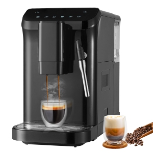 VEVOR 20 Bar Automatic Espresso Machine, with Frother Steam Wand, Built-In Grinder and 15-Level Grinding Settings, Professional Espresso Coffee Maker with 1.5L Water Tank