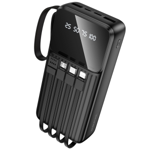 Borofone Power Bank 20000mAh BJ76A Smart - 2xUSB - with Type C, 8Pin and Micro USB cables black