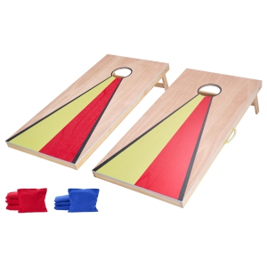 VEVOR 4x2 ft Cornhole Set, Corn Hole Game Boards, Solid Wood Portable Toss Board, Indoor and Outdoor Cornhole Play for Adults, Include 8 Bean Bags and Handle, for Yard, Backyard