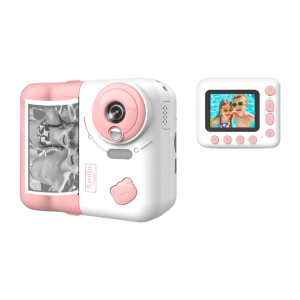 Kids' Instant Camera Digital Camera with Instant Print, 10x Zoom, 12MP Pixels, Toy Gift - Pink (Includes 32GB Memory Card)