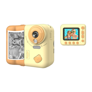 Kids Instant Camera Digital Camera with Instant Print, 10x Zoom, 12MP Pixels, Toy Gift - Yellow (Includes 32GB Memory Card)