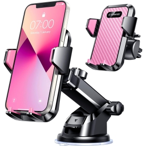V [85+LBS Strongest Suction & Clip] 2025 Upgrade Car Phone Holder [Patent & Safety Certs] Cell Phone Mount Truck Stand for Dash Windshield Vent for iPhone 16 Pro Max 15 14 13 12 S