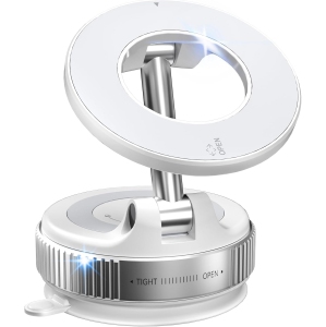 C Vacuum Magnetic Suction Car Phone Holder for MagSafe, [360° Rotation] Magnetic Phone Holder Car, Suction Cup Phone Mount for Car/Travel/Desktop, Fits iPhone 16 15 14 Android, Wh