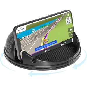 L Car Phone Holder Mount, [Horizontal 360° Rotatable] Silicone Phone Mount for Car Dashboard, Hands Free Cell Phone Holder Car Compatible with iPhone 16 15 14 13 12 Pro Max Samsun
