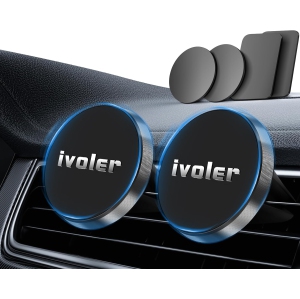 [2 Pack] i Magnetic Car Phone Holder Mount for Air Vent, Cell Phone Holder Car with Strong Magnetic [Case Friendly] Compatible for iPhone 14 13 12 Pro XR Samsung Galaxy All Smartp