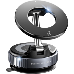 C Vacuum Magnetic Suction Car Phone Holder for MagSafe, [360° Rotation] Magnetic Phone Holder Car, Suction Cup Phone Mount for Car/Travel/Desktop, Fits iPhone 16 15 14 Android, Bl