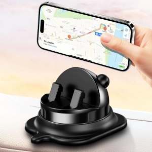 J Car Phone Mount - 360° Rotatable Dashboard Phone Holder for iPhone, Samsung & All Smartphones Quick Install, Non-Slip Silicone Grip Universal Windshield & Dashboard Car Acce
