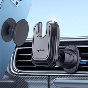 p Car Vent Phone Mount for Socket Grip, Air Vent Clip Phone Holder Compatible with Magsafe Wallet Black & iPhone Samsung Card Holder, Cell Phone Stand with Sticky Adhesive