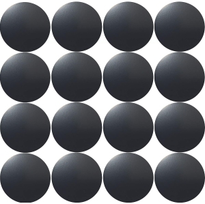S Replacement Metal Plates Set for Magnetic Car Phone Holders, Wall & Air Vent Mounts, Cases, Magnets. Kit of 16 Black Round Iron Discs Without Holes. 3M Adhesive Backing. Steel S