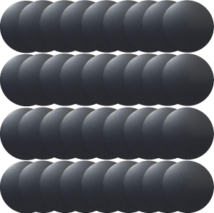 Cell Phone Metal Stickers 1 inch for Magnetic Car Mount. Replacement Set of 32 Mini Magnet Metal Plates. Black Car Sticky Small Round Iron Discs with 3M Adhesive Backing for Case,