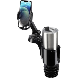 J Cup Holder Phone Mount for Car, Car Cellphone Large Adapter Long Arm with 360° Rotation, Compatible iPhone, Samsung & All Smartphones