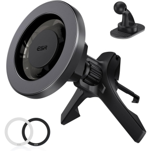 E for MagSafe Car Mount[2300g N52H Magnets], Magnetic Phone Holder Car Air Vent/Dashboard, Car Phone Holder Mount w 2 MagSafe Rings for iPhone 16e/16/15/14/13/12/11/X/8 Series,Gal