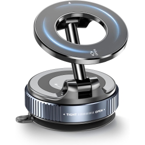 Vacuum Magnetic Car Phone Holder for MagSafe, 360°Magnetic Phone Holder for Car Hands-Free Suction Cup Car Phone Holder Mount for Car/Gym/Mirror/Shower, Cell Phone Holder for iPho