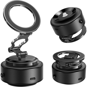 T Electric Vacuum Car Mount Magnetic Car Phone Holder 105N 360° Reinforced Adjustable Swivel Lock, Suction Cup Phone Mount for Your Car/Gym/Mirror/iPhone & Android