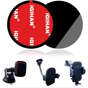 Adhesive Dashboard Pad Mounting Disk for Suction Cup Phone Mount, Heat Resistant Sticky Disc for Car Cell Phone Holder, 2pcs 73mm(2.87) Mount Disk Replacement for Sat Nav Holder B