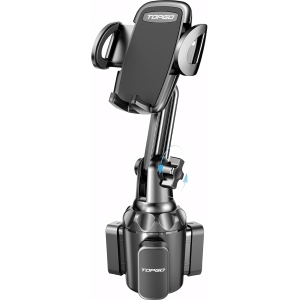 T Cup Phone Holder for Car,[No Shaking & Stable & Adjustable Pole] Car Cup Holder Phone Mount, Compatible with iPhone 15 and All 4.0-7.0 inches Smartphones - Black