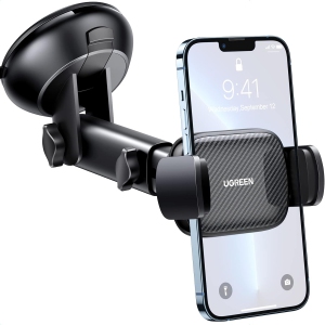 U Car Phone Holder Dashboard Windshield, Strong Suction Car Phone Mount 360 Degree Rotation Long Arm, Cell Phone Holder Car for iPhone 14 Pro Max 13 Pro Max 12 Pro Max, Galaxy S23