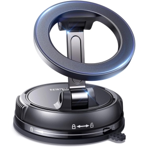 U Magsafe Car Mount, 360° Rotatable Vacuum Magnetic Phone Holder for Car, 2500gf Car Phone Holder with Suction Cup, 22xN55 Strong Magnet Stand Compatible with iPhone 16 Pro Max 15