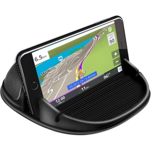 L Car Phone Holder, Car Phone Mount Silicone Car Pad Mat for Various Dashboards, Slip Free Desk Phone Stand Compatible with iPhone, Samsung, Android Smartphones, GPS Devices and M