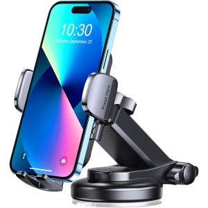 W Car Phone Holder, [Strong Suction] Phone Holder Car for Dashboard & Windshield, 360° Rotate Long Arm Car Cell Phone Mount Compatible with iPhone 16 Pro Max/15/14/13/12, All 4-7