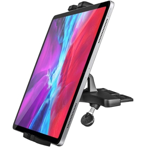 CD Slot Car Tablet Mount, w Full Rotation CD Player Car Tablet & Phone Holder for iPad Pro 9.7, 11, 12.9 Air Mini 5 4 3 2, Samsung Galaxy Tabs, Switch, iPhone, More 4-13 Cell Phon