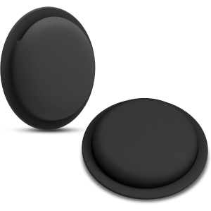 T 2-Pack Case for Apple Airtag Holder Cover Airtag Sticker Stick on Adhesive Mount Silicone for Tv Remote Car Phone (Black)