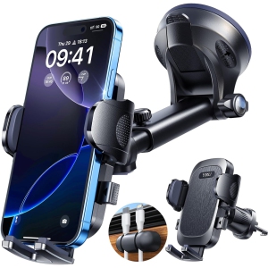 Y 2025 Ultra Car Phone Holder(80+LBS Strongest 360°Rotatable Suction & Military-Grade) Cell Phone Holder Mount Dashboard Windshield Hook Vent Cell Automobile Cradle Stand for iPho