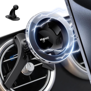 v for Magsafe Car Mount [Air Vent & Dashboard]: Magnetic Phone Holder for Round/Horizontal/Vertical Vent, Strong Magnet for iPhone 16 15 14 13 12 Pro Max Plus Samsung S24 Ultra Ce
