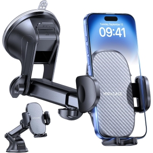 M 3-in-1 Cell Phone Holder for Cars Dashboard Windscreen Desk, Car Phone Holder Mount Automobile Cradle 360° Rotatable Stand for iPhone16 15 14 13 12 11 Pro Plus Max Xs XR X and S