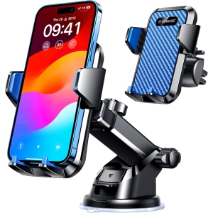 V [85+LBS Strongest Suction & Clip] 2025 Upgrade Car Phone Holder [Patent & Safety Certs] Cell Phone Mount Truck Stand for Dash Windshield Vent for iPhone 16 Pro Max 15 14 13 12 S