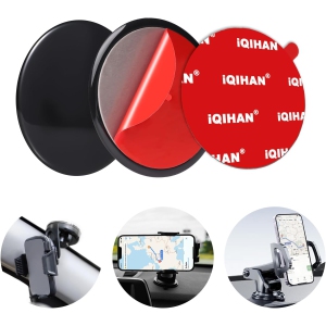 Adhesive Dashboard Pad Mounting Disk for Car Suction Cup Phone Holder Mount Base, 2pack 80mm(3.15) Extra Sticky Plastic Replacement Disc for Garmin Tom Tom GPS Cell Phone Stand Cr