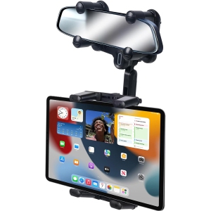 K Rear View Mirror Phone Holder, Multifunctional 360°Rotatable and Retractable,Suitable for iPhone15 14 iPhone13promax,iPad,Samsung Z Fold 5 4, All Smartphones