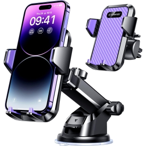 V [85+LBS Strongest Suction & Clip] 2025 Upgrade Car Phone Holder [Patent & Safety Certs] Cell Phone Mount Truck Stand for Dash Windshield Vent for iPhone 16 Pro Max 15 14 13 12 S