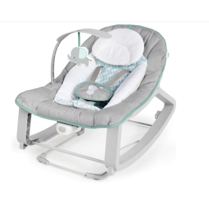 Ingenuity Keep Cozy 3-in-1 Grow with Me Vibrating Baby Bouncer, Seat & Infant to Toddler Rocker, Vibrations & Toy Bar, 0-30 Months Up to 40 lbs (Weaver)