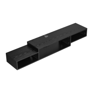 VEVOR 59" Floating TV Stand, Wall Mount Entertainment Center with Power Outlet & Cable Hole, Modern Floating TV Shelf with Storage Cabinet for DVD Player, Cable Box, Black