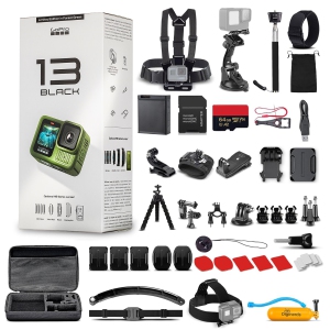 GoPro HERO13 (Vert forêt) - Caméra d'action étanche + carte de 64 Go et kit d'accessoires de 50 pièces