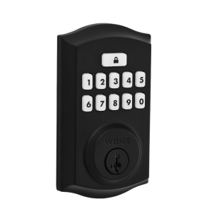 Weiser SmartCode Traditional Keypad Matte Black Keyless Entry Door Lock/Exterior Door Deadbolt