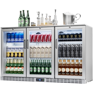 Coolake 53 inch 11.7 cu.ft Back Bar Cooler Commercial Counter Height Beverage Refrigerator in Stainless Steel