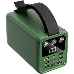 KONFULON 60000mAh High Capacity Power Bank Fast Charging USB C PD 20W Battery Packs with 7 Outputs 22.5W & LCD Display Battery Bank (Green)