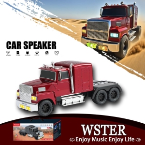 American Truck Model Bluetooth Replica Speaker – Portable HD Sound, TWS Stereo,FM Radio, LED Party Lights, Built-in Microphone Hands-Free,Surprise Portable Gift for Car Enthusiasts