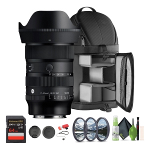 Sigma 17-40mm f/1.8 DC Art Lens (L-Mount) with Backpack and Memory Card Bundle
