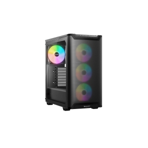 be quiet! Pure Base 501 LX Black Mid-Tower ATX Case | High Airflow | 4 Preinstalled Light Wings LX PWM Fans | ARGB Lighting with Controller and PWM hub | Optimized Air Pressure Cas