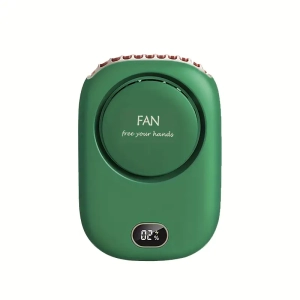 USB Rechargeable 2000mAh Portable Mini Neck Fan - Green